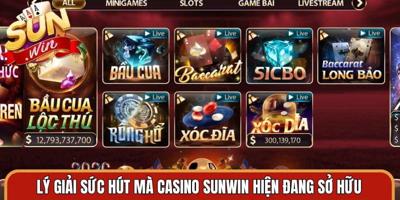Lý giải sức hút mà casino Sunwin hiện đang sở hữu