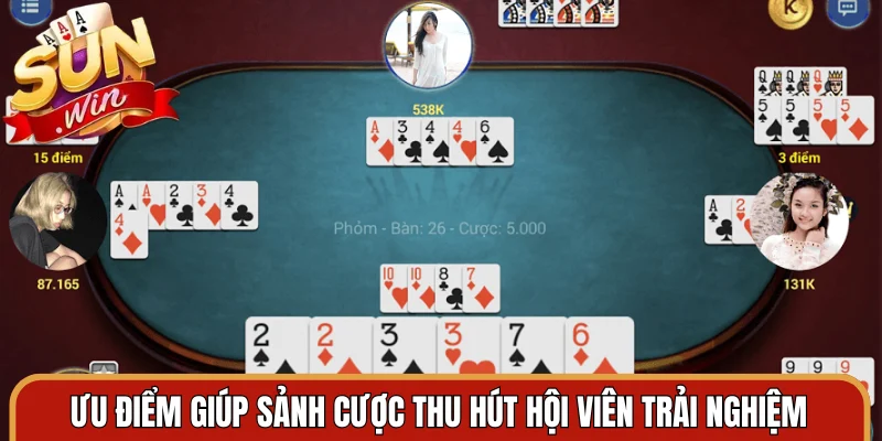 Ưu điểm giúp sảnh cược thu hút hội viên trải nghiệm